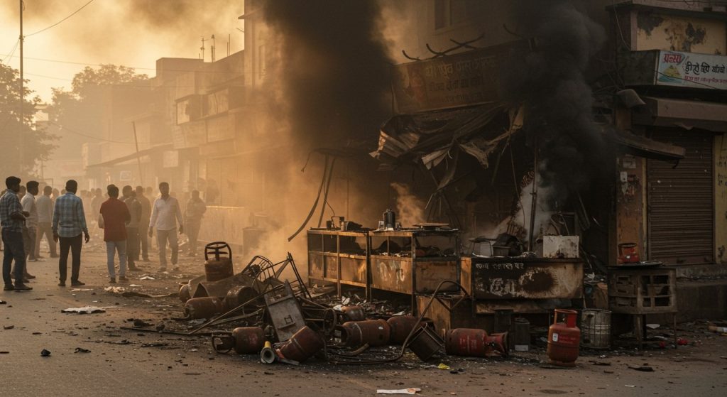 Varanasi: Horrific early morning explosions in Cantonment, multiple cylinders burst consecutively in chicken shop; area gripped by panic.