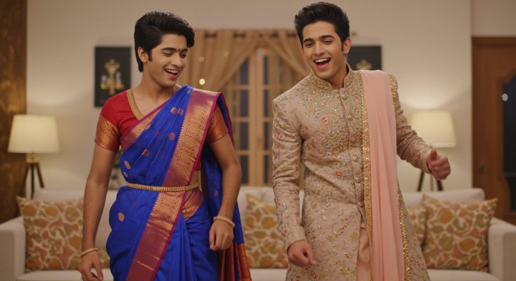 The Craze of Becoming Girls! Boys Wore Sarees and Suits And Did *This*, Video Goes Viral On The Internet.