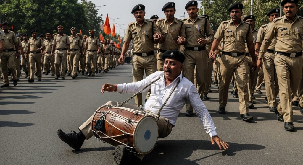 Major Tragedy During March in Sitapur: Volunteer Suffers Heart Attack While Drumming, Dies On Spot
