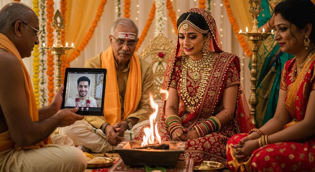 Visa halted the journey, but iPad got them married: Groom tied the knot 8000 KM away!