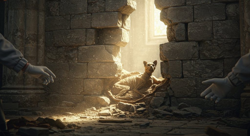Ancient Church Wall Breaks Open, Centuries-Old 'Cat Mummy' Found Inside - Sensational Revelation!