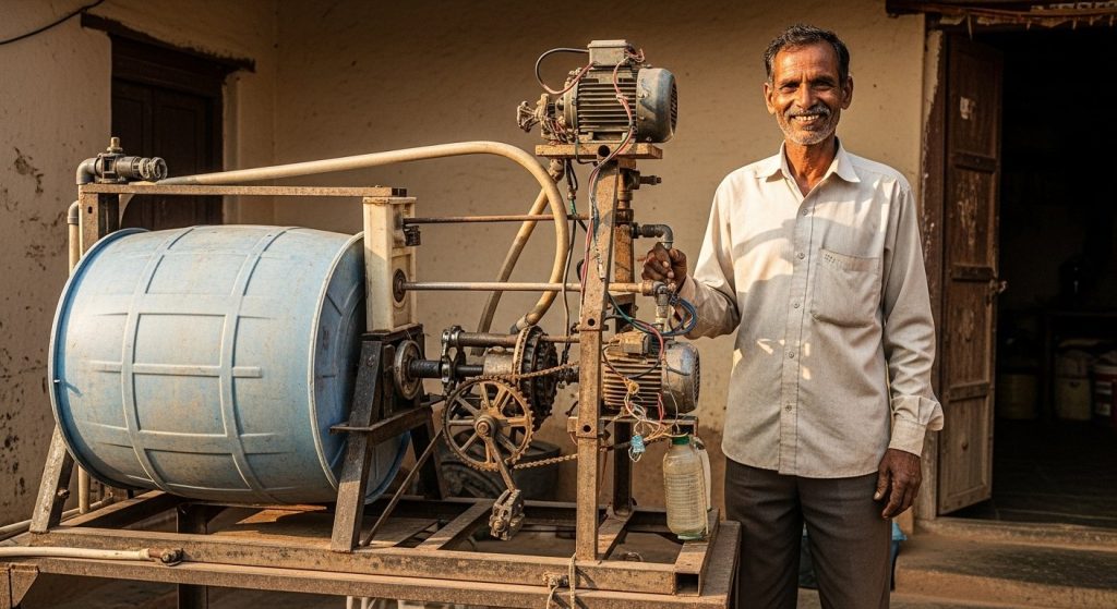 Unable to get a washing machine, man built a 'desi machine'; people stunned by his ingenious hack!