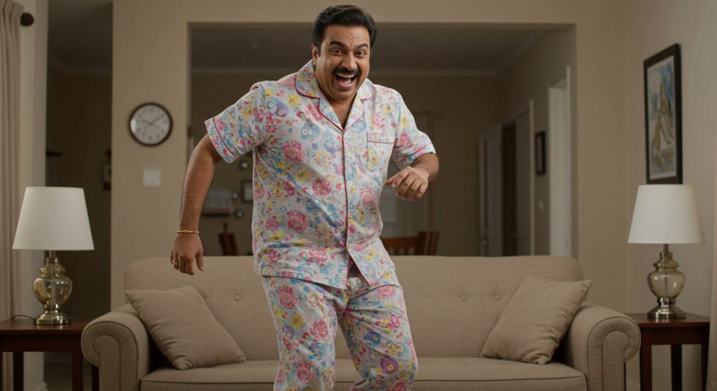 Husband's 'back-breaking' dance in wife's night suit goes viral, people rolled with laughter watching the video!