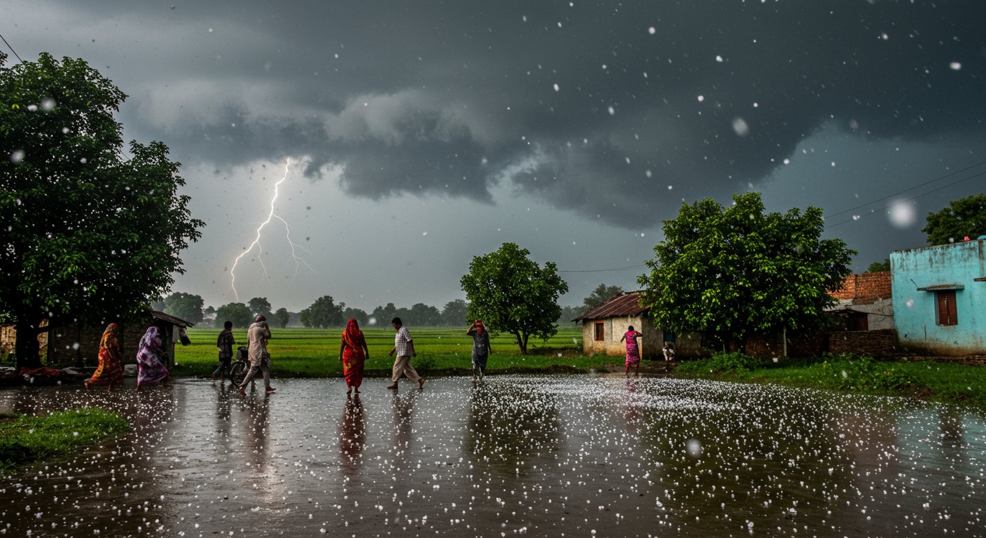 यूपी में मौसम का पलटवार: 11 जिलों में ओले, 15 इलाकों में मूसलाधार बारिश का अलर्ट जारी