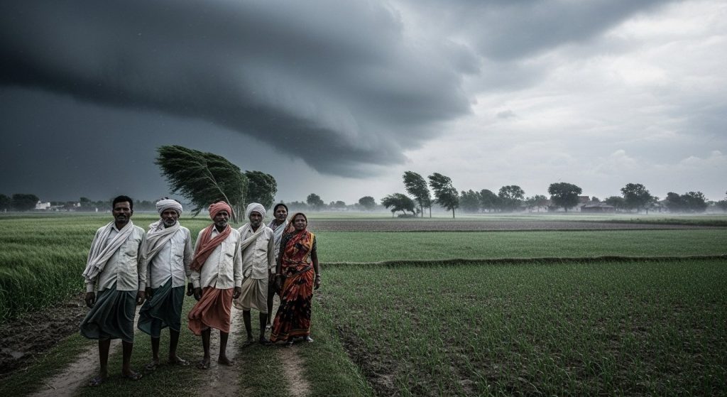 Montha's U-turn in UP: Atmosphere suddenly changed; temperature dropped due to drizzle and strong winds, increasing farmers' concern.