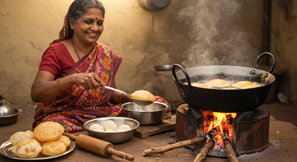 No Gas? So What! Auntie Fried Puris With This Amazing Jugaad, People Were Astonished Watching The Video!