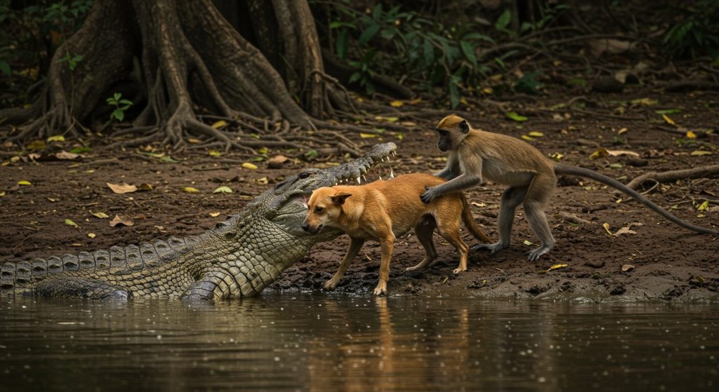 Monkey's Bravery! Saved a Dog from Crocodile's Jaws, What's the Full Story Behind This Viral Video?