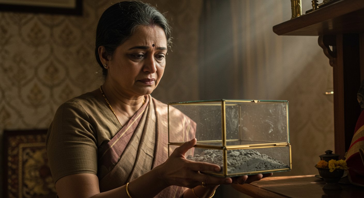 पति की मौत के बाद महिला ने अस्थियां रखीं कांच के डिब्बे में, लेकिन वजह जानकर हर कोई हैरान!