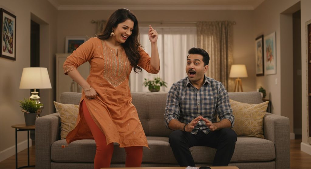 Wife Danced to 'Patli Kamariya'; Husband's Reaction Left People Stunned!