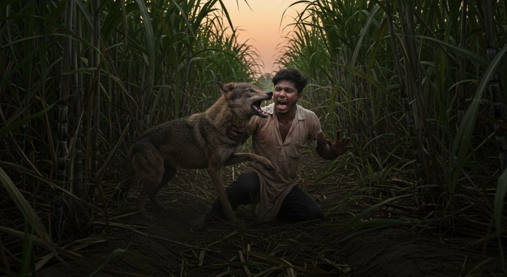 Uttar Pradesh: Deadly wolf attack on youth returning from sugarcane field, deep wounds on chest and neck