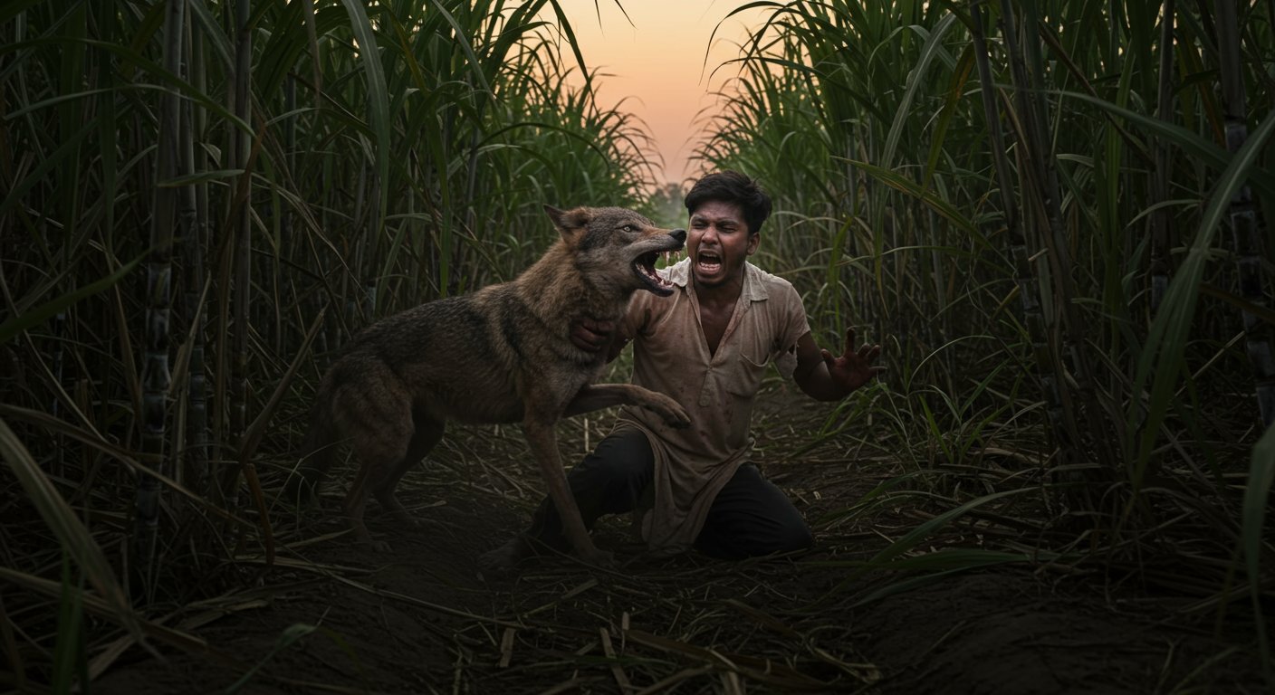 उत्तर प्रदेश: गन्ने के खेत से लौट रहे युवक पर भेड़िये का जानलेवा हमला, सीने और गर्दन पर गहरे घाव