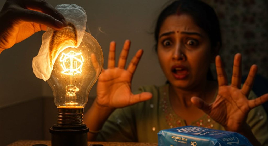 Woman bought new pads from the market, developed an itch, placed them on a bulb, and what she saw blew her mind!
