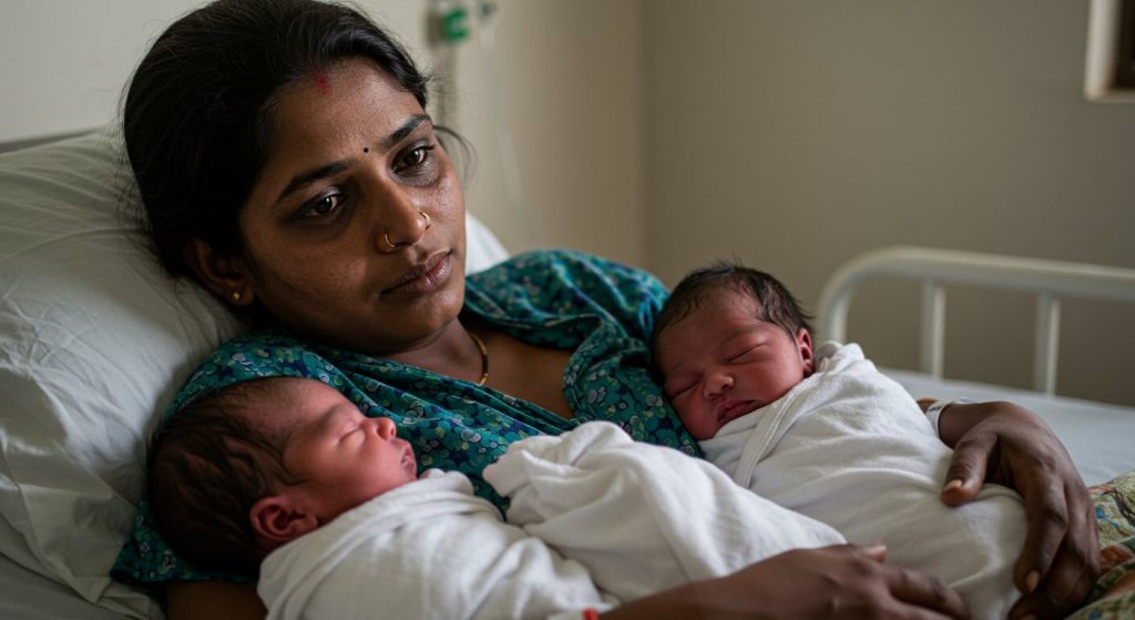 Husband in jail, wife gave birth to twins while on the verge of death, now this poignant story has come to light.