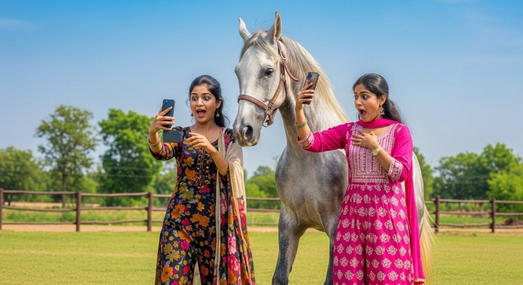 Viral Video: Woman was making a reel, the horse didn't like it, then something happened that will also leave you stunned!