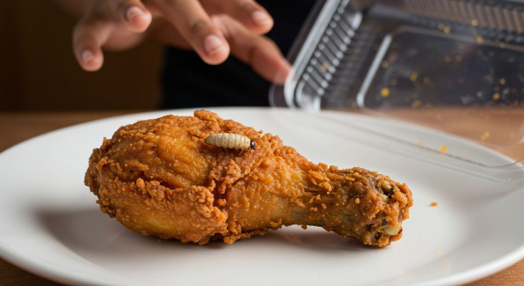 Disgusting 'Bug' Found in Fried Chicken! Woman Had Food Packed From Street Vendor, Was Horrified Upon Reaching Home!