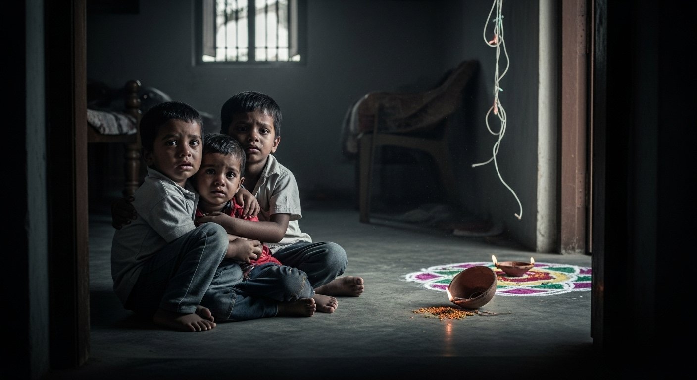 दिवाली पर उजड़ गई दुनिया: एक ही फंदे पर झूले पति-पत्नी, बच्चों का दर्दनाक खुलासा – ‘मामा-नाना ने पीटा था पापा को’