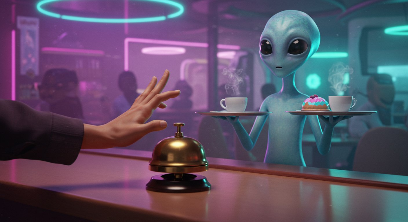 दुनिया का सबसे अनोखा कैफे! ऑर्डर के लिए बजानी पड़ती है घंटी, ‘एलियन’ परोसता है खाना