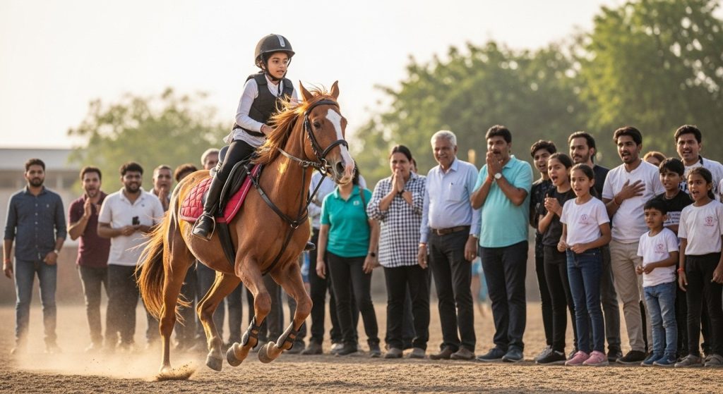 8-year-old girl's 'remarkable' horseback riding astonished everyone; her talent even made experts look ordinary!