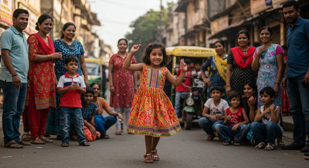 A 4-year-old girl's dance moves in the middle of the road left onlookers stunned; watch the viral video!