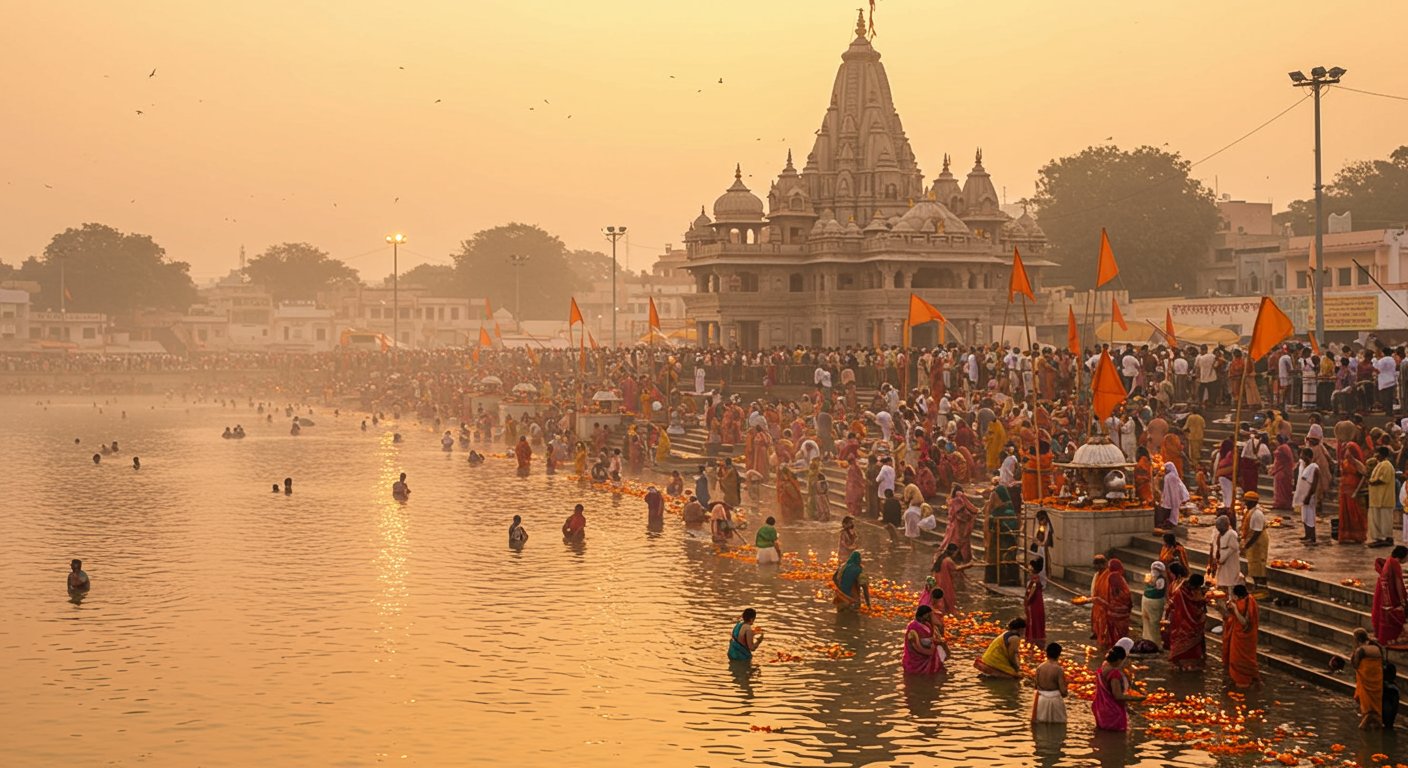 अयोध्या में कार्तिक पूर्णिमा का महापर्व: सरयू में लाखों डुबकी, राम मंदिर में उमड़ी श्रद्धा की लहर