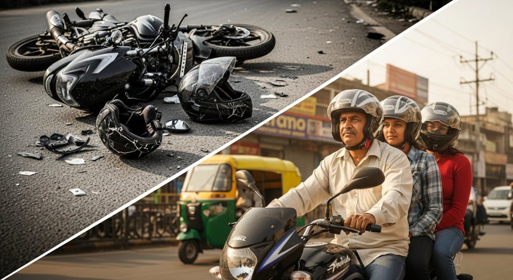 Frightening Road Accidents in Bareilly: 70% Deaths From Bike Collisions, Helmet Can Save Lives!