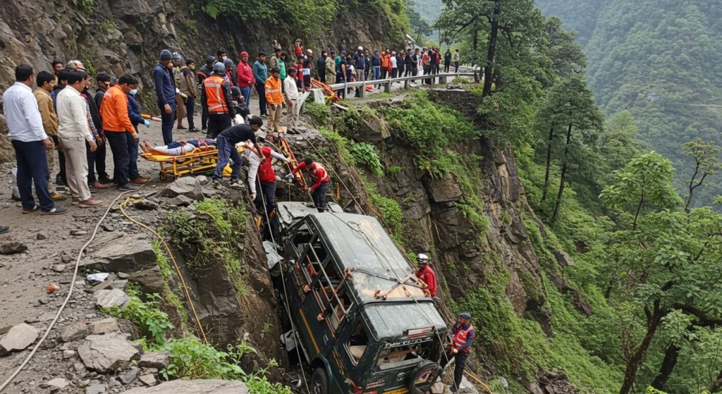 Uttarakhand: 2 Dead, 14 Seriously Injured After Tourist Vehicle Returning From Kainchi Dham Falls Into Gorge