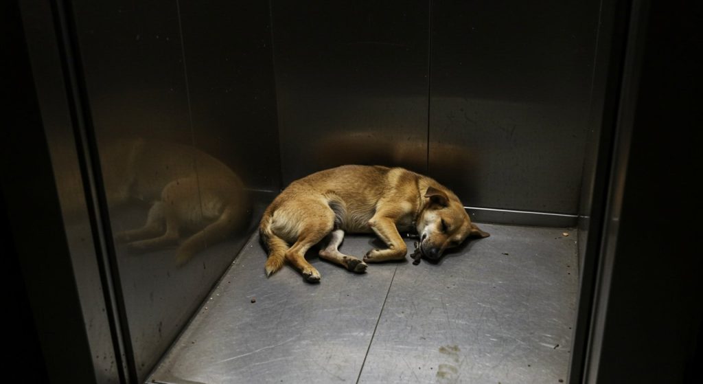 Shocking Incident: Dog entered elevator wagging tail, exited dead; CCTV revealed the whole truth.