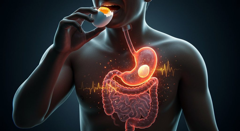 Why an 'earthquake' in the body right after eating an egg? Discover the complete astonishing journey from mouth to gut!