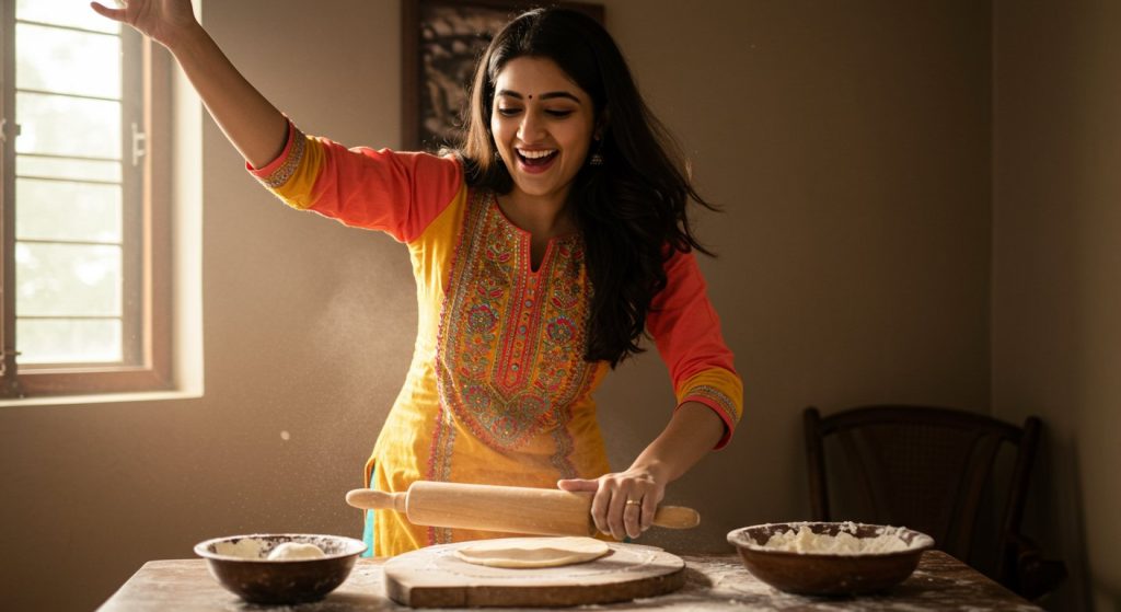 Girl's 'Superhit' Dance While Making Rotis; People Can't Stop Praising After Watching Video!