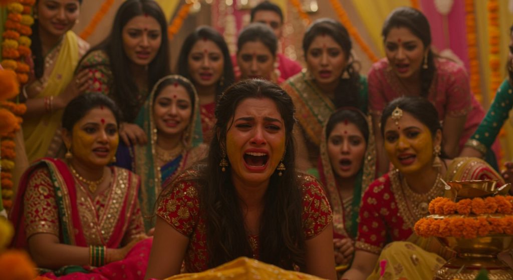 Girl cried so much at sister's haldi ceremony that people thought she was possessed by a ghost, video viral.