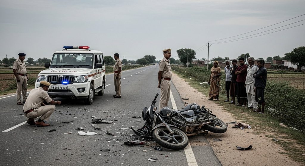 Fatal Road Accident in Hardoi: Two Killed, Including BJP Leader's Son; Police Search for Unidentified Vehicle.