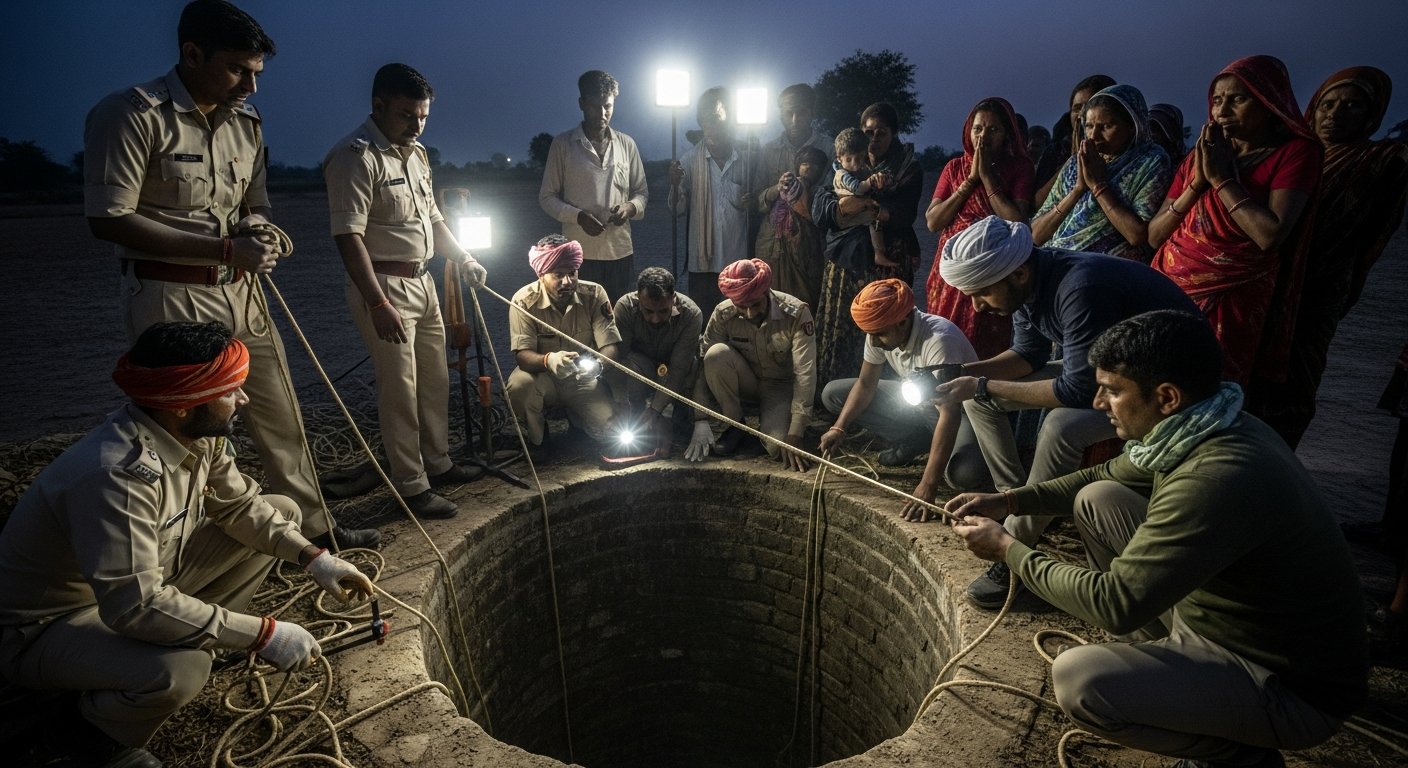 यूपी: 50 फीट गहरे कुएं में फंसा मासूम रिहांश, 26 घंटे बाद भी सुराग नहीं; बचाव कार्य जारी
