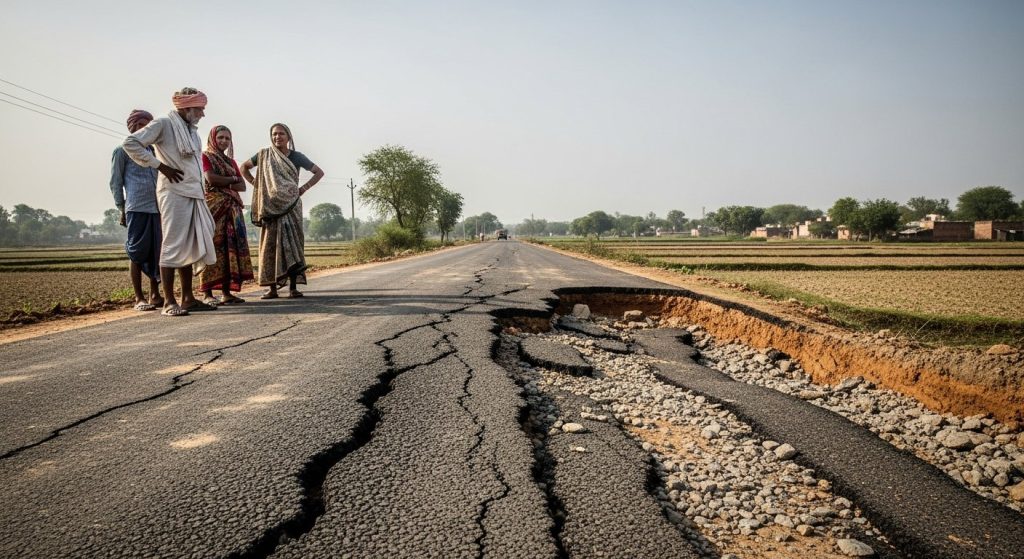 Lakhimpur Kheri: First Road Built After Seven Decades of Independence Falls Prey to Corruption, Gravel Starts Disintegrating in Just Days