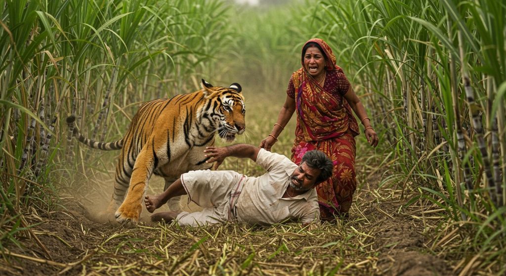Tiger terror in Lakhimpur Kheri: Farmer attacked in front of wife, seriously injured