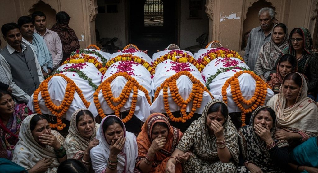 Preparations for the mass funeral of a jeweler's family in Barabanki: Bodies of a couple and their two sons reached home, the entire city is plunged into mourning.