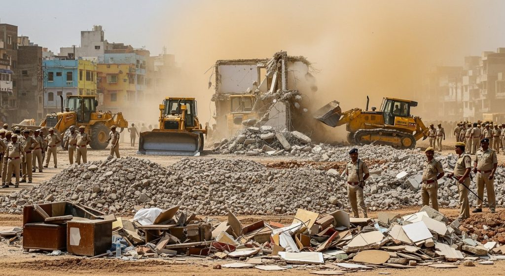 Mahadeva Corridor Construction: Bulldozers Roared for Second Day, Debris Removed Under Heavy Security