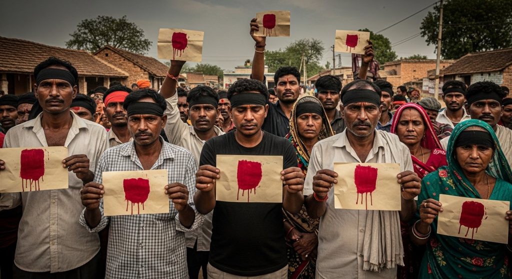 Bundelkhand's Agony in Mahoba: Black Bands Tied, Letters Written in Blood to Demand Separate State