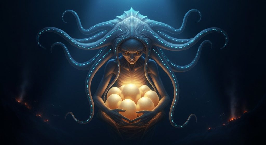 An embodiment of maternal love found in the deep sea: This mother foregoes food for her eggs.