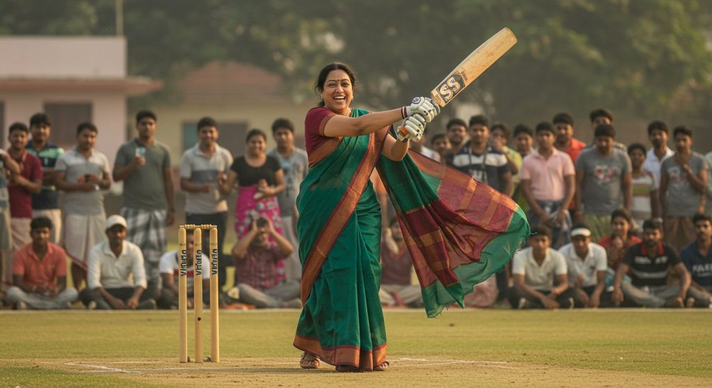 Woman in saree displays amazing skill on field; people exclaim, 'She's the Desi Lady Virat!'