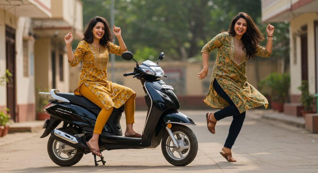 Sisters-in-law's sensational dance on a black Activa, video goes viral on the internet!