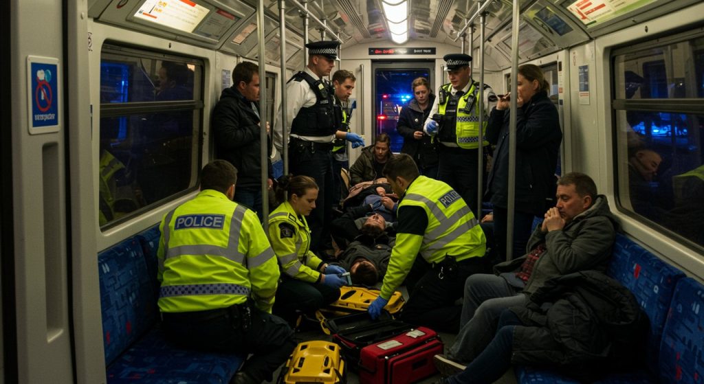 Frenzied stabbing on moving train in Britain, 10 injured, 2 suspects arrested