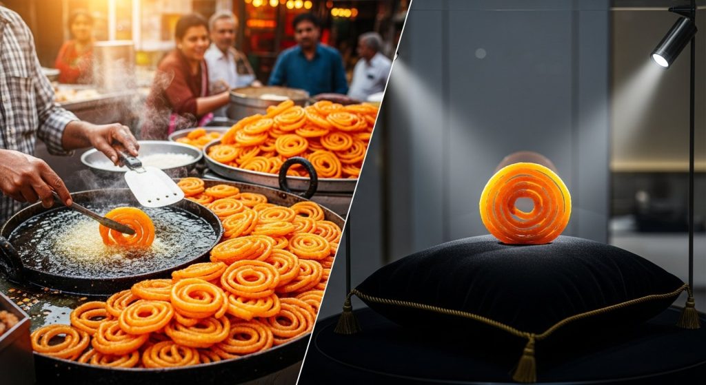 Jalebi, common in India, is being sold as a 'specialty' at gold prices in Pakistan!