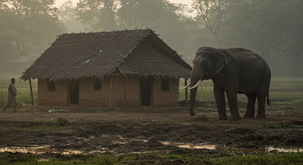 Terror of Nepali Elephants in Pilibhit: Villager Sleeping in Hut Crushed to Death, Panic in Area
