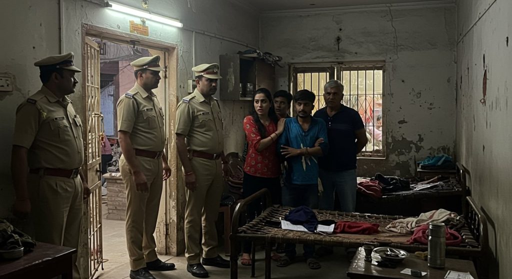 UP: Police in house after molestation dispute, young man and woman found; accused claims to run a 'hotel'.