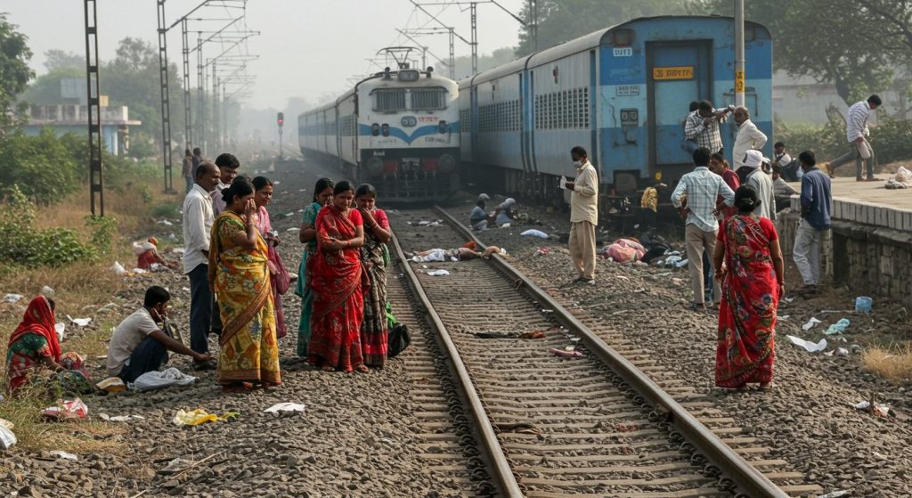 Kalka Mail's Havoc in Mirzapur: 6 Passengers Tragically Killed While Crossing Tracks, Panic Ensues.