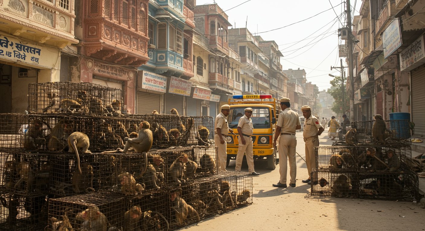 यूपी में बंदरों का आतंक: तीन दर्जन पकड़े गए, अब नगर निगम के सामने बड़ी चुनौती – आखिर जाएं तो जाएं कहां?