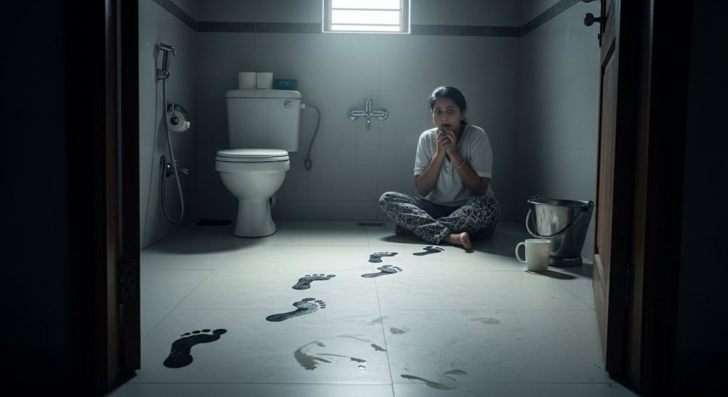 Woman Panicked By Mysterious Footprints In Home Bathroom; Mystery Unveiled After Holiday Return